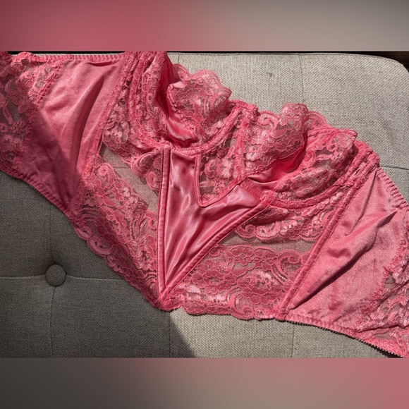 Vintage Christian Dior Pink Lace Lingerie Bustier Corset Size 36C - Picture 12 of 15